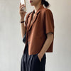 Blazers Women Solid Summer Pockets Casual Cropped Outwear Thin BF 5 Colors Office Lady Simple Mujer Breathable All-match