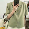 Blazers Women Solid Summer Pockets Casual Cropped Outwear Thin BF 5 Colors Office Lady Simple Mujer Breathable All-match