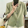 Blazers Women Solid Summer Pockets Casual Cropped Outwear Thin BF 5 Colors Office Lady Simple Mujer Breathable All-match