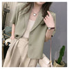 Blazers Women Summer Short Sleeve Blazer Woman All-match Cropped Tops Harajuku Streetwear Outwear Chic Daily Casual Ins