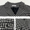 Blazers Women Houndstooth Outwear Notched High Street Design Spring Black Cropped Elegant Aesthetic All-match Lady Chic Clothes
