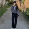 Blazers Women Houndstooth Outwear Notched High Street Design Spring Black Cropped Elegant Aesthetic All-match Lady Chic Clothes