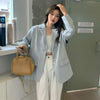 Blazers Women Ins Solid Color Long Sleeve Casual Female Clothing Office Outwear Elegant Trendy Single Breasted All-match Simple