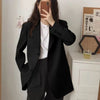 Blazers Women Korean Style Gentle Temperament Loose Leisure Outwear Spring Office Ladies Basic Design Streetwear Clothes