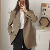Blazers Women Korean Style Gentle Temperament Loose Leisure Outwear Spring Office Ladies Basic Design Streetwear Clothes