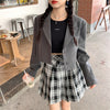 Blazers Women Leisure Long Sleeve Solid Single-breasted Notched Crop Tops Ulzzang Coat Females Preppy Style All-match