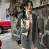 Blazers Women Loose Casual Double Breasted  All-match Elegant Fitting Trendy Ulzzang Outwear Lady Spring Fall Clothes