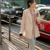 Blazers Women Loose Casual Double Breasted  All-match Elegant Fitting Trendy Ulzzang Outwear Lady Spring Fall Clothes