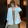 Blazers Women Loose Pockets Summer White Thin All-match Streetwear Outwear Classic Double Breasted Mujer College Office Lady