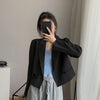 Blazers Women Loose Solid Notched Long Sleeve Spring Autumn Stylish Casual All-match Chic Korean Version Female Clothing Popular