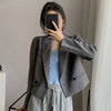 Blazers Women Loose Solid Notched Long Sleeve Spring Autumn Stylish Casual All-match Chic Korean Version Female Clothing Popular