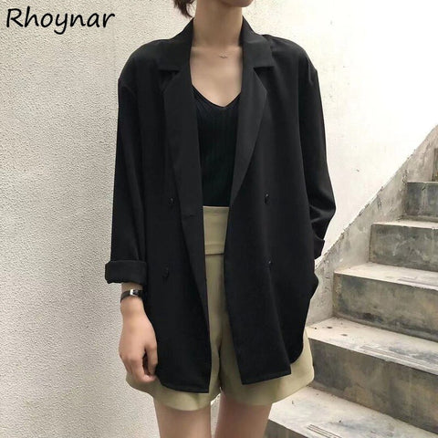 Blazers Women Loose Thin Summer Sun-proof Leisure Cool Chic Retro Harajuku Holiday BF All-match Daily Mujer Gentle Youth Simple