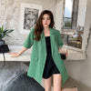 Blazers Women Medium-long Short Sleeve  Summer Loose Thin Casual Popular All-match Korean Style Daily Preppy Ins Женские