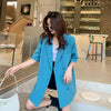 Blazers Women Medium-long Short Sleeve  Summer Loose Thin Casual Popular All-match Korean Style Daily Preppy Ins Женские