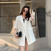 Blazers Women Medium-long Short Sleeve  Summer Loose Thin Casual Popular All-match Korean Style Daily Preppy Ins Женские