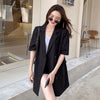 Blazers Women Medium-long Short Sleeve  Summer Loose Thin Casual Popular All-match Korean Style Daily Preppy Ins Женские