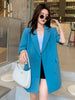 Blazers Women Medium-long Short Sleeve  Summer Loose Thin Casual Popular All-match Korean Style Daily Preppy Ins Женские
