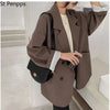 Blazers Women Minimalist Solid Outwear Loose Elegant Retro Official High Street Feminine All-match Spring Comfortable