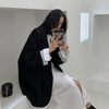 Blazers Women Minimalist Solid Outwear Loose Elegant Retro Official High Street Feminine All-match Spring Comfortable