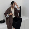 Blazers Women Minimalist Solid Outwear Loose Elegant Retro Official High Street Feminine All-match Spring Comfortable
