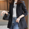 Blazers Women Chic 2023 Korean Long-sleeve Harajuku Solid Color Lapel Loose Office Single-button Blazers Outerwear
