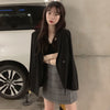 Blazers Women Chic Solid Korean Teens Long-sleeve Harajuku Loose Office Single-button Spring Stylish Breathable Thin