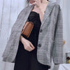 Blazers Women Plaid Leisure Coat Spring Korean Style All-match Slim Feminino Loose Elegant Chic Regular Full Sleeve Tops