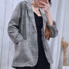 Blazers Women Plaid Leisure Coat Spring Korean Style All-match Slim Feminino Loose Elegant Chic Regular Full Sleeve Tops