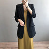 Blazers Women Nine Quarter Sleeve Elegant Cool Long Loose Solid Color Thin Chiffon All-match Retro Chic Comfortable Daily Street