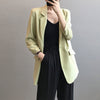 Blazers Women Nine Quarter Sleeve Elegant Cool Long Loose Solid Color Thin Chiffon All-match Retro Chic Comfortable Daily Street