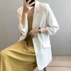 Blazers Women Nine Quarter Sleeve Elegant Cool Long Loose Solid Color Thin Chiffon All-match Retro Chic Comfortable Daily Street