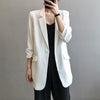 Blazers Women Nine Quarter Sleeve Elegant Cool Long Loose Solid Color Thin Chiffon All-match Retro Chic Comfortable Daily Street