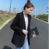 Blazers Women Notched Classic Solid Slim Button Ins Korean Style All-match Trendy Single Breasted Ulzzang Office Lady Chic Suits