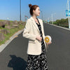 Blazers Women Notched Classic Solid Slim Button Ins Korean Style All-match Trendy Single Breasted Ulzzang Office Lady Chic Suits