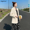 Blazers Women Notched Classic Solid Slim Button Ins Korean Style All-match Trendy Single Breasted Ulzzang Office Lady Chic Suits