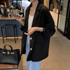 Blazers Women Notched Solid Loose Casual All-match Stylish Korean Style Elegant Large Size Simple Chic Streetwear Clothing Lady