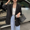 Blazers Women Notched Solid Loose Casual All-match Stylish Korean Style Elegant Large Size Simple Chic Streetwear Clothing Lady