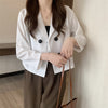 Blazers Women Office Lady Elegant Retro Students Spring Mujer Design Топ Женский All-match Chic Temperament Korean Sheer