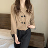 Blazers Women Office Lady Elegant Retro Students Spring Mujer Design Топ Женский All-match Chic Temperament Korean Sheer
