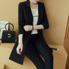 Blazers Women Office Lady Long-style Pocket Elegant Button Oversized Spring Black Slim Spring Plus Size 4XL Notched Chic