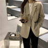 Blazers Women Outwear Loose Daily Soft Warm Double-breasted BF Solid Button Casual Korean Simple Thin High-quality Retro