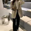 Blazers Women Outwear Loose Daily Soft Warm Double-breasted BF Solid Button Casual Korean Simple Thin High-quality Retro