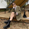 Blazers Women Outwear Solid Harajuku All-match Woman Loose Popular Office Ladies Ins Korean Single Breasted