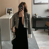 Blazers Women Patchwork All-match Leisure Basic Tender Office Lady Elegant Autumn Stylish Cozy Ins Cropped Clothing