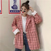Blazers Women Plaid Loose Design Korean Style Leisure Vintage Elegant Simple 3 Colors Harajuku Feminine Soft