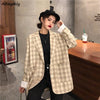 Blazers Women Plaid Loose Design Korean Style Leisure Vintage Elegant Simple 3 Colors Harajuku Feminine Soft