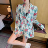 Blazers Women Plus Size Retros Print Spring Autumn Outwear Korean Style Temperament Loose All-match Long Sleeve Harajuku