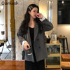 Blazers Women Pure Color Simple Basic Leisure Korean Style College Elegant Outwear Loose Temperament Ladies Cozy Newly