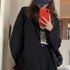 Blazers Women Retro British Style Solid Brown Single Breasted Loose Suit Blazer Elegant High Street Notched Outwear Office Lady
