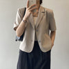Blazers Women S-4XL Solid Office Lady Chic Summer Single Breasted Casual Popular Crops Basic Ulzzang Notched Outwear New